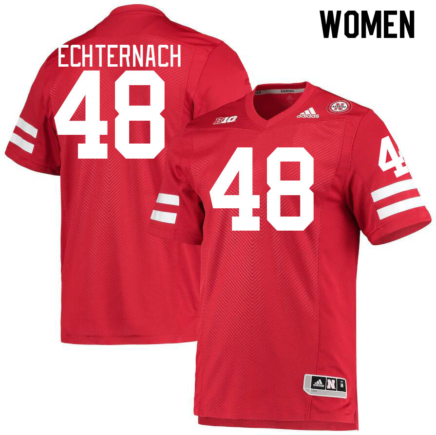Women #48 Cayden Echternach Nebraska Cornhuskers College Football Jerseys Stitched Sale-Red
